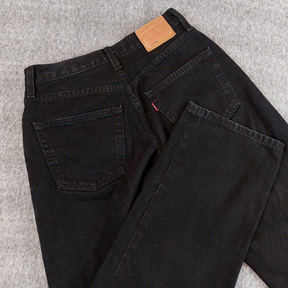 Levis 501 90s Premium Straight Jeans Women's 25x30(Fit 27x28.5) Black Button Fly